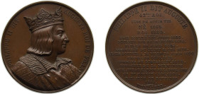 France Kingdom 1838 Medal - Louis Philippe I (Kings of France - Philippe II), Caqué.F. -Official engraver of Emperor Napoleon III Bronze 64.92g BU