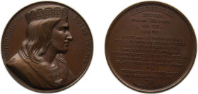 France Kingdom 1839 Medal - Louis Philippe I (Kings of France - Chilperic III), Caqué.F. -Official engraver of Emperor Napoleon III Bronze 65.24g BU