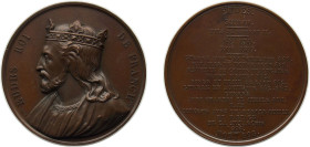 France Kingdom 1839 Medal - Louis Philippe I (Kings of France - Eudens), Caqué.F. -Official engraver of Emperor Napoleon III Bronze 71.77g BU