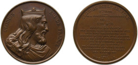 France Kingdom 1840 Medal - Louis Philippe I (Kings of France - Clodion), Caqué.F. -Official engraver of Emperor Napoleon III Bronze 64.15g BU