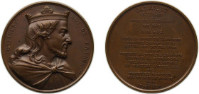 France Kingdom 1840 Medal - Louis Philippe I (Kings of France - Caribert), Caqué.F. -Official engraver of Emperor Napoleon III Bronze 64.05g BU