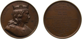 France Kingdom 1840 Medal - Louis Philippe I (Kings of France - Clovis II), Caqué.F. -Official engraver of Emperor Napoleon III Bronze 59.58g BU