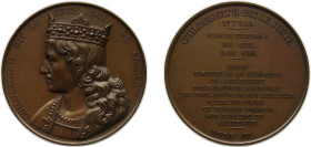 France Kingdom 1840 Medal - Louis Philippe I (Kings of France - Childebert II), Caqué.F. -Official engraver of Emperor Napoleon III Bronze 63.27g BU