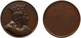 France Kingdom 1840 Medal - Louis Philippe I (Kings of France - Chilperic II), Caqué.F. -Official engraver of Emperor Napoleon III Bronze 71.52g BU