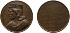 France Kingdom 1840 Medal - Louis Philippe I (Kings of France - Thierri I), Caqué.F. -Official engraver of Emperor Napoleon III Bronze 64.93g BU