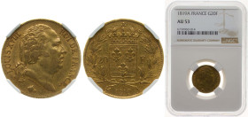 France Kingdom 1819 A 20 Francs - Louis XVIII (nude bust) Gold (.900) Paris Mint (2349150) 6.452g NGC AU 53 F 519 KM 712.1