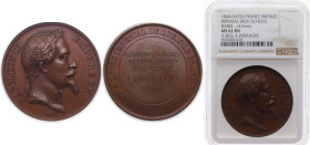 France Second Empire 1864 Medal - Imperial High School Bronze NGC MS 62 BN