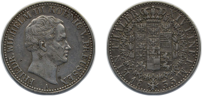 Germany Kingdom of Prussia German states 1835 A 1 Thaler - Frederick William III...