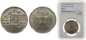 Germany Weimar Republic 1927 A 3 Reichsmark (University in Marburg) Silver (.500) Berlin Mint (130000) 15g NGC MS 66 KM 53 J 330