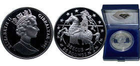 Gibraltar British Overseas Territory 1991 35 ECUs / 25 Pounds - Elizabeth II (Knight) Silver (.925) Pobjoy Mint (10000) 28.28g BU KM 88