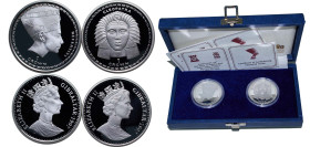 Gibraltar British Overseas Territory 1997 PM 1 Crown Set - Elizabeth II (Classical Heads, 2 Lots) Silver (.925) Pobjoy Mint PF