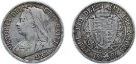 Great Britain United Kingdom 1896 ½ Crown - Victoria (3rd portrait) Silver (.925) Royal Mint (Tower Hill) (2148500) 14g VF KM 782 Sp 3938
