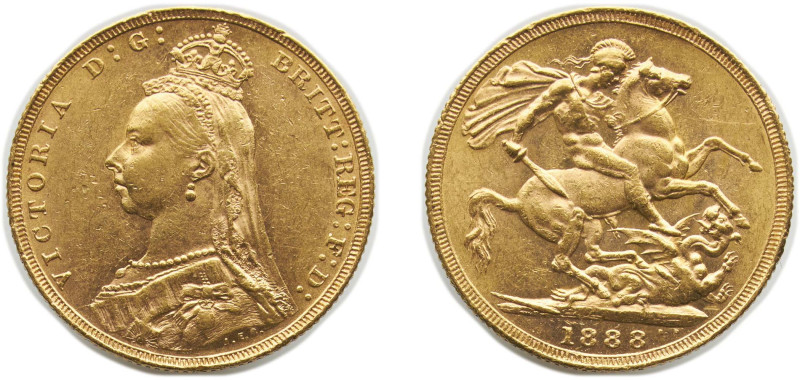 Great Britain United Kingdom 1888 1 Sovereign - Victoria (2nd portrait) Gold (.9...