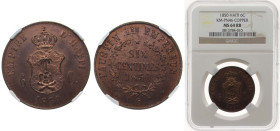 Haiti Empire 1850 6 Centimes - Faustin I Bronze NGC MS 64 RB KM PN46