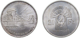 Hungary People's Republic 1956 BP. 20 Forint (10th Anniversary of Forint) Silver (.800) Budapest Mint (22000) 17.5g BU KM 553 ÉH 1579 H 2345 Adamo EM5...