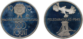 Hungary People's Republic 1975 BP 200 Forint (Liberation) Silver (.640) Budapest Mint (10000) 28g PF KM 604 ÉH 1603 H 2386 Adamo EM46