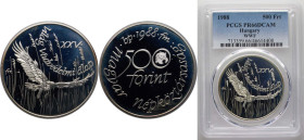 Hungary People's Republic 1988 BP. 500 Forint (World Wildlife Fund) Silver (.900) Budapest Mint (25500) 28g PCGS PR 66 KM 661 Schön 161 Adamo EM100