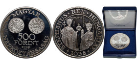 Hungary People's Republic 1988 BP. 500 Forint (St. Stephen) Silver (.900) Budapest Mint (15000) 28g PF KM 662 Schön 162 Adamo EM102