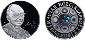 Hungary Republic 2000 BP. 3000 Forint (Gábor Dénes) Silver (.925) Budapest Mint (3000) 31.46g PF KM 749 Schön 247 Adamo EM166