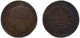India India - British East India Company 1840 1 Rupee - Victoria (Token) Copper 11.3g VF