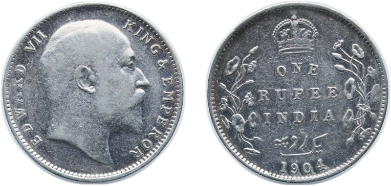 India India - British Raj 1904 1 Rupee - Edward VII Silver (.917) (58339000) 11....