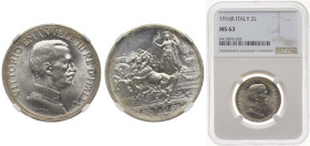 Italy Kingdom 1916 R 2 Lire - Vittorio Emanuele III Silver (.835) Rome Mint (10923056) 10g NGC MS 63 KM 55
