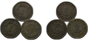 Japan Empire M39-41 (1906-1908) 50 Sen - Meiji (3 Lots) Silver (.800) VF Y 31 JNDA 01-15