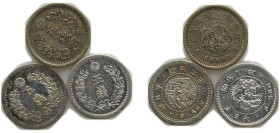 Japan Empire M6-10 (1873-1877) 5 Sen - Meiji (3 Lots) Silver (.800) XF Y 22 JNDA 01-35