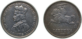 Lithuania Republic 1936 10 Litų (Vytautas) Silver (.750) Kaunas Mint (720000) 18g XF KM 83