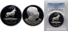 Malawi Republic 1978 10 Kwacha (Conservation) Silver (.925) Royal Mint (3416) 35g PCGS PR67 Top Pop KM 16