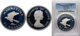 Mauritius Constitutional Monarchy Within The Commonwealth 1975 50 Rupees - Elizabeth II (Mauritius Kestrel) Silver (.925) Royal Mint (9513) 35g PCGS P...