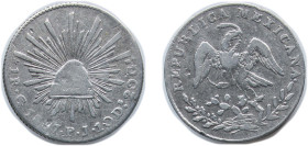 Mexico Federal Republic 1837 Go PJ 1 Real Silver (.903) Guanajuato Mint 3.3g VF KM 372.6