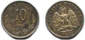 Mexico Federal Republic 1888 Mo M 10 Centavos Silver (.903) Mexico City Mint 2.707g AU KM 403