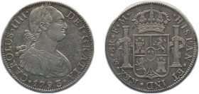 Mexico Spanish colony 1793 Mo FM 8 Reales - Carlos IV Silver (.903) Mexico City Mint 27.07g XF KM 109