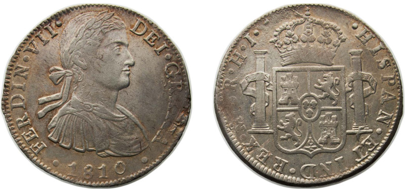 Mexico Spanish colony 1810 Mo HJ 8 Reales - Fernando VII Silver (.903) Mexico Ci...