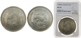 Mexico United Mexican States 1948 Mo 5 Pesos Silver (.900) Mexico City Mint (26740000) 30g NGC MS 64 KM 465
