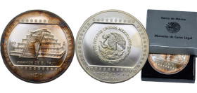 Mexico United Mexican States 1993 Mo 10 Nuevos Pesos (El Tajín - 5 oz Silver Bullion) Silver (.999) Mexico City Mint (50405) 155.518g BU KM 570