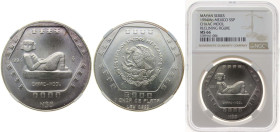 Mexico United Mexican States 1994 Mo 5 Nuevos Pesos (Chaac Mool - 1 oz Silver Bullion) Silver (.999) Mexico City Mint (50000) 31.108g NGC MS 66 KM 574