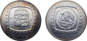 Mexico United Mexican States 1996 Mo 10 Pesos (Cabeza Olmeca - 5 oz Silver Bullion) Silver (.999) Mexico City Mint (5060) 155.518g BU KM 599