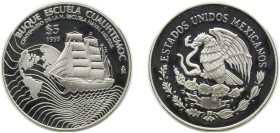 Mexico United Mexican States 1999 Mo 5 Pesos (Buque escuela Cuauhtémoc) Silver (.999) Mexico City Mint (15504) 19.6g PF KM 635