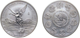 Mexico United Mexican States 2000 Mo 2 Onzas "Libertad" Silver (.999) Mexico City Mint (12800) 62.208g BU KM 614