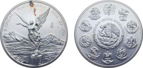 Mexico United Mexican States 2000 Mo 5 Onzas "Libertad" Silver (.999) Mexico City Mint (4000) 155.518g BU KM 615
