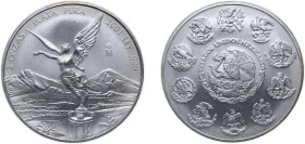 Mexico United Mexican States 2001 Mo 2 Onzas "Libertad" Silver (.999) Mexico City Mint (6700) 62.208g BU KM 614