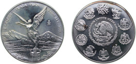 Mexico United Mexican States 2004 Mo 2 Onzas "Libertad" Silver (.999) Mexico City Mint (8000) 62.208g BU KM 614