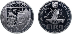Netherlands Kingdom 1997 50 Euro - Beatrix (Johan Van Oldenbarnevelt) Silver (.925) Utrecht Mint (25000) 25g PF X 141