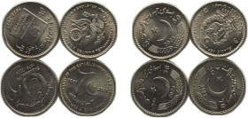 Pakistan Islamic Republic 2021-2023 50/50/70/75 Rupees (4 Lots) Copper-nickel BU KM 85