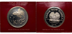 Papua New Guinea Constitutional Monarchy 1978 FM 10 Kina - Elizabeth II (Silver Proof Issue) Silver (.925) The Franklin Mint (7352) 41.6g PF KM 8a