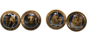 Peru Republic 1996 20 Nuevos Soles (Olympic games, Fantasy currency 2 Lots) Silver (.925) BU