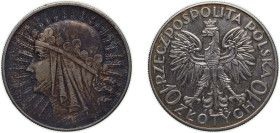 Poland First Republic 1932 b.z 10 Złotych (Polonia) Silver (.750) Royal Mint (Tower Hill) (6000000) 22g XF Y 22 Schön 21