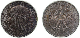 Poland First Republic 1933 MW 5 Złotych (Polonia) Silver (.750) Warsaw Mint (11000000) 11g AU Y 21 Schön 20